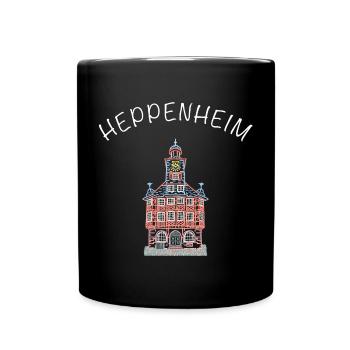 Historisches Rathaus Heppenheim, Hessen - Tasse einfarbig - Schwarz - Vorne