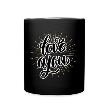 love you - Tasse einfarbig - Schwarz - Vorne