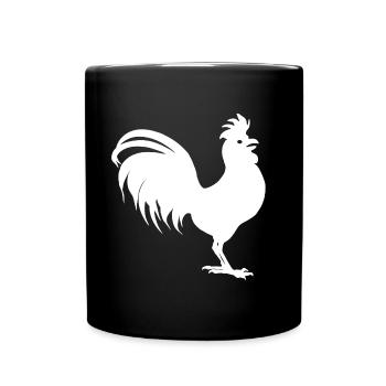 tierdesigns für alltag, hahnensilhouette - Tasse einfarbig - Schwarz - Vorne