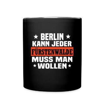 Fürstenwalde Spree - Tasse einfarbig - Schwarz - Vorne