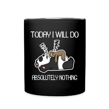 Do nothing - lazy - Full Colour Mug - black - Front