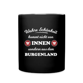 Daheim im Burgenland - Tasse einfarbig - Schwarz - Vorne