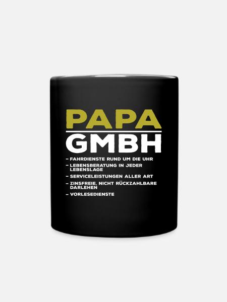 Papa GmbH – Fahrdienst und Lebensberatung - Tasse einfarbig - Schwarz