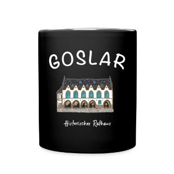 Goslar, iconic historic town hall, - Full Colour Mug - black - Front