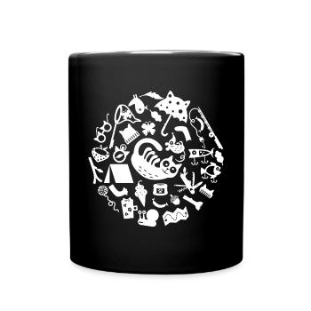 Cat Camping L Blanc - Mug uni - noir - Devant