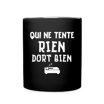 dormir, fatigué, grasse matinée, pas du matin - Mug uni - noir - Devant