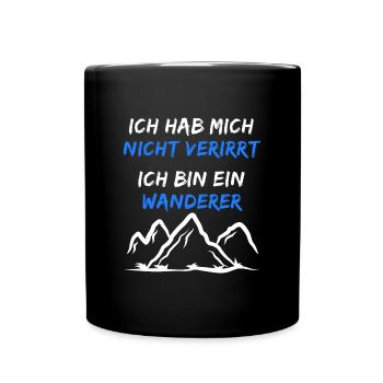 Berggipfel Wanderwege Statement Wandern Wanderer - Tasse einfarbig - Schwarz - Vorne