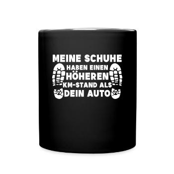 Wanderer Cooler Spruch Bergsteigen Wandern Touren - Tasse einfarbig - Schwarz - Vorne