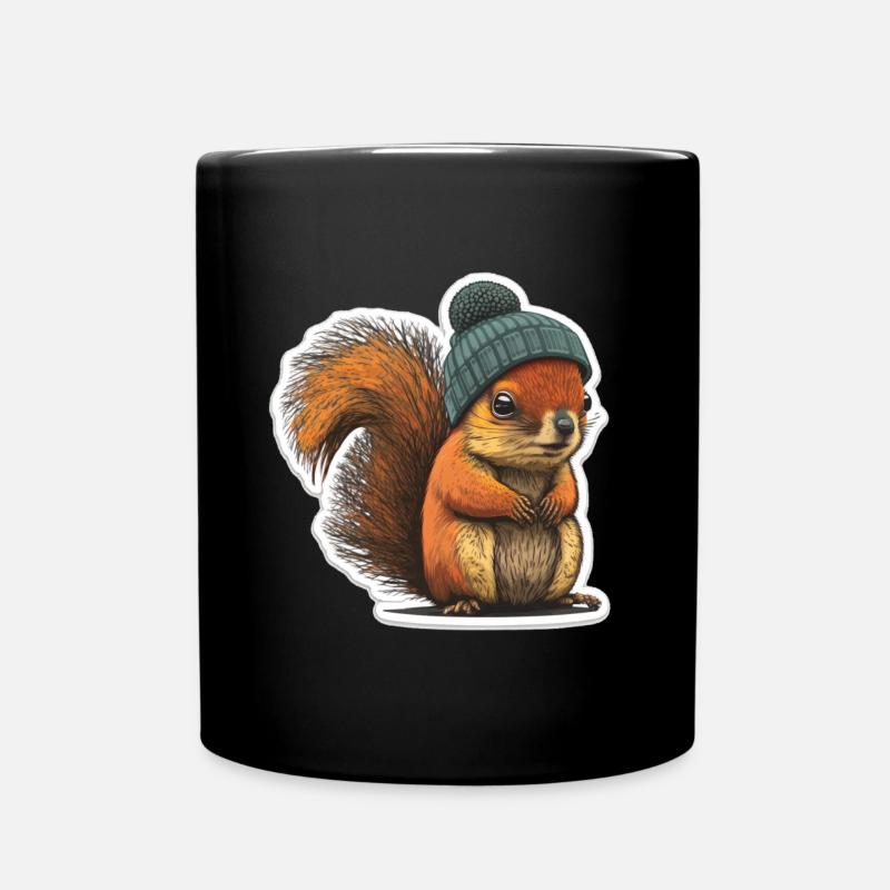Écureuil au bonnet - Mug uni - noir