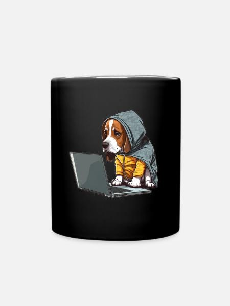 Coding dog - Full Colour Mug - black