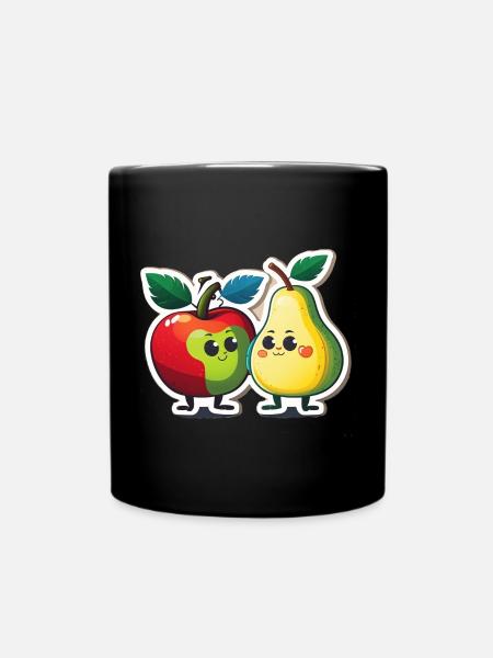 Apple and pear - Full Colour Mug - black