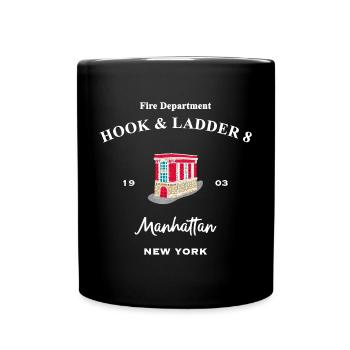 New York, Manhattan, Fire Department, Hook & Ladder 8 - Full Colour Mug - black - Front