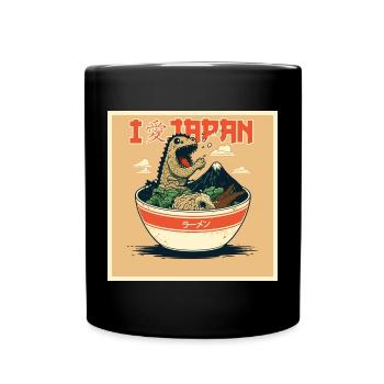 Ramen dino in pop art style - Full Colour Mug - black - Front