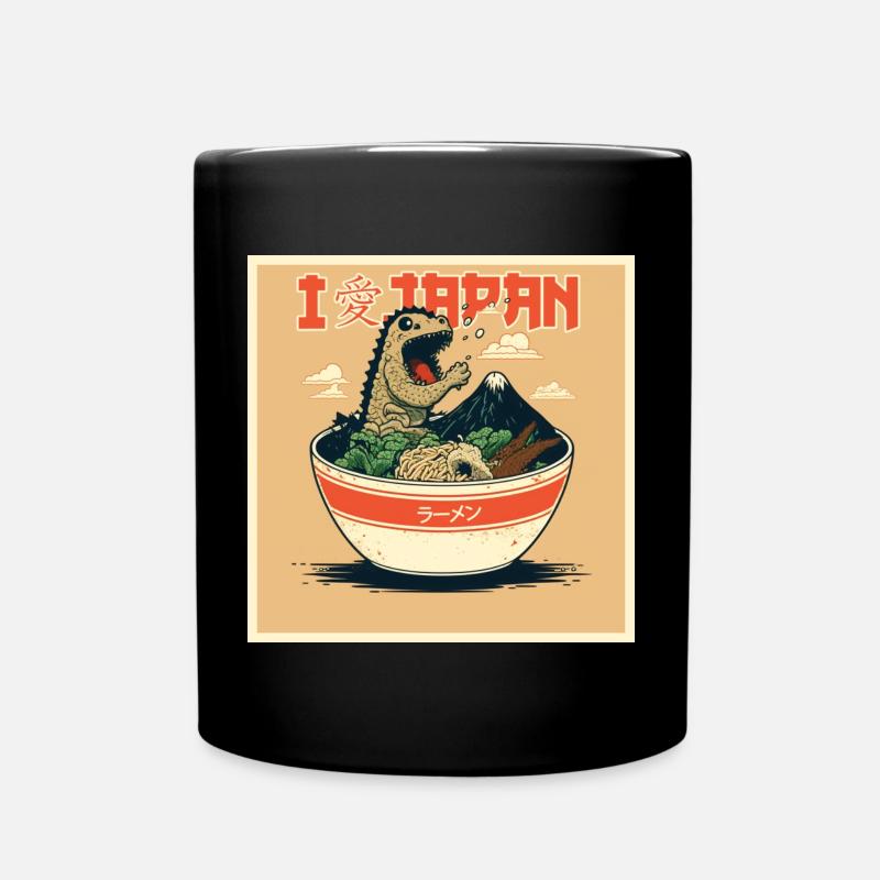 Ramen dino in pop art style - Full Colour Mug - black