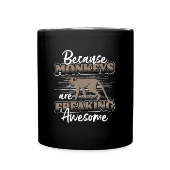 Affe Affig Menschenaffe Albern - Tasse einfarbig - Schwarz - Vorne