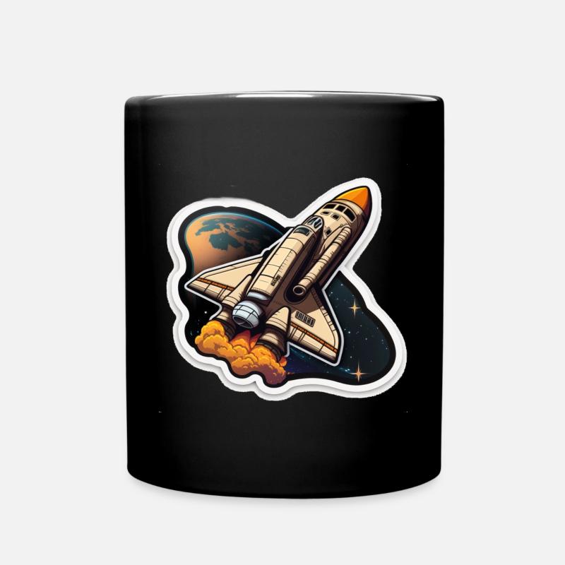 Space Rocket - Tasse einfarbig - Schwarz