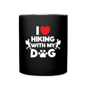 Wanderer Statement Ich Liebe Wandern Klettern Herz - Tasse einfarbig - Schwarz - Vorne