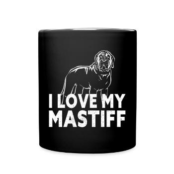 Mastiff Hund Old English Mastiff - Tasse einfarbig - Schwarz - Vorne