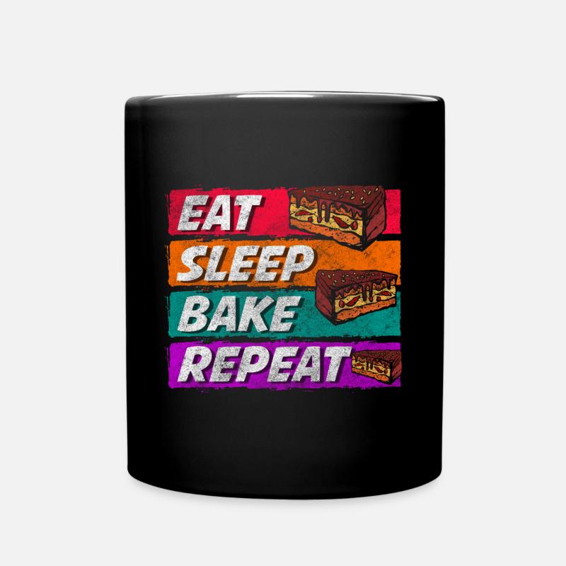 Kuchen Bäcker Süß Dessert - Tasse einfarbig - Schwarz