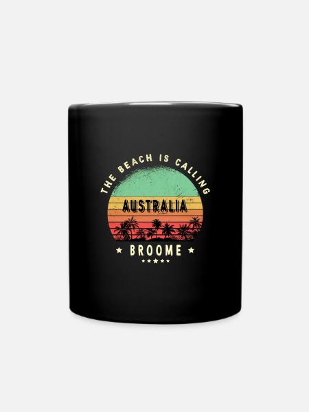 Design de plage vintage Broome Australia - Mug uni - noir