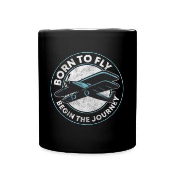 Flying Heartbeat Flying Sports Glider - Full Colour Mug - black - Front