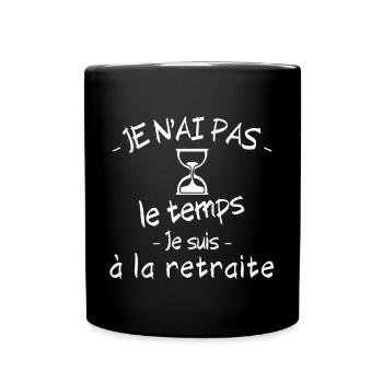 retraite, retraité, personne âgée, vintage - Mug uni - noir - Devant
