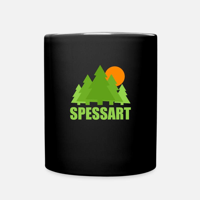 Spessart Bäume grün Sonne - Tasse einfarbig - Schwarz