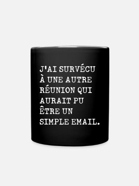 J'ai survécu à une autre réunion - Mug uni - noir