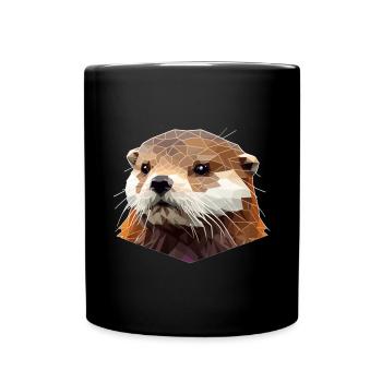 Loutre polygonale - Mug uni - noir - Devant