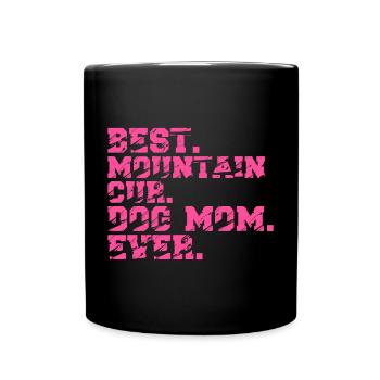 Mountain Cur Maman Chien Maman Maîtresse Dictons Rose - Mug uni - noir - Devant