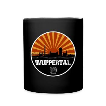Wuppertal Retro Skyline - Tasse einfarbig - Schwarz - Vorne