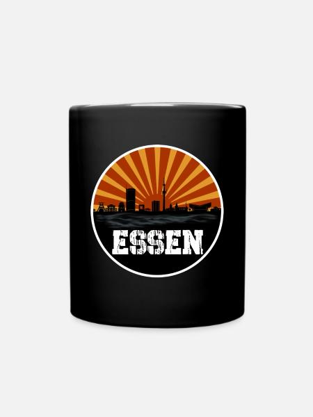 Essen Retro Skyline - Tasse einfarbig - Schwarz