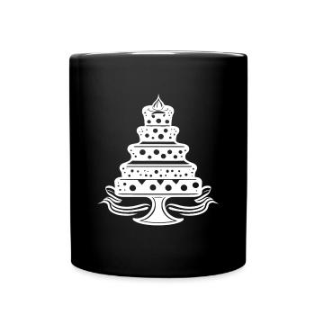 Torte, Kuchen - Tasse einfarbig - Schwarz - Vorne