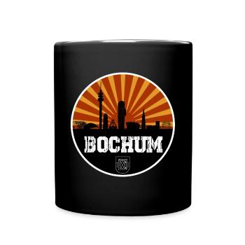 Bochum Retro Skyline - Full Colour Mug - black - Front