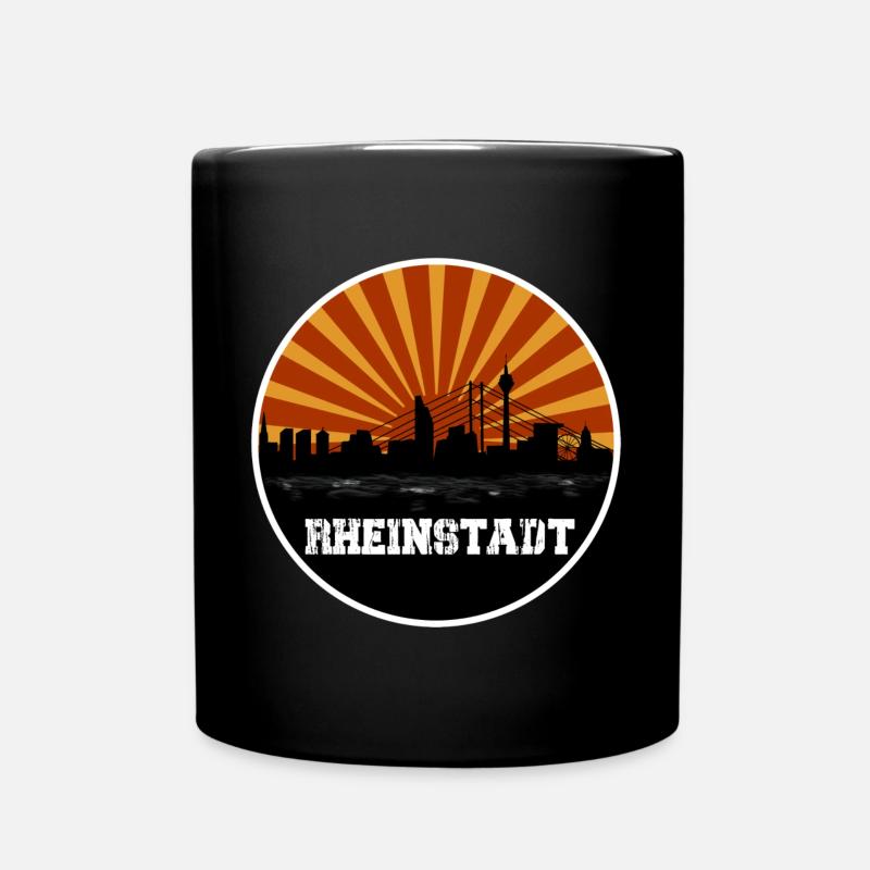 Rheinstadt Retro Skyline - Full Colour Mug - black