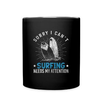 Sports nautiques Planche de surf - Mug uni - noir - Devant