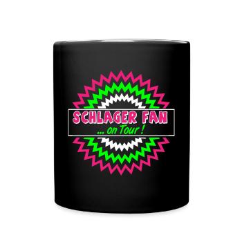 Schlager Party , Schlager Musik , Fan on Tour - Tasse einfarbig - Schwarz - Vorne