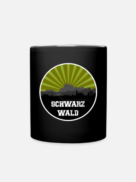 Schwarzwald Retro Skyline - Tasse einfarbig - Schwarz