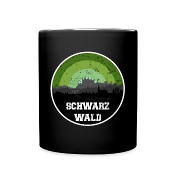 Schwarzwald Skyline - Tasse einfarbig - Schwarz - Vorne