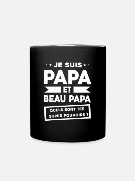 Je suis papa et beau papa - Mug uni - noir