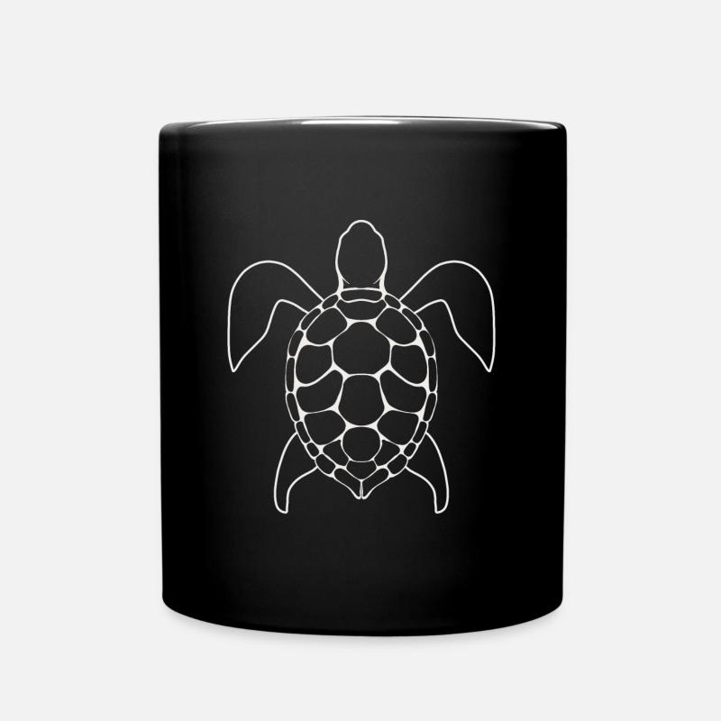 Turtle Lineart - Full Colour Mug - black