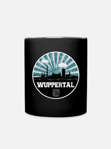 Wuppertal Blue Hour Skyline - Tasse einfarbig - Schwarz