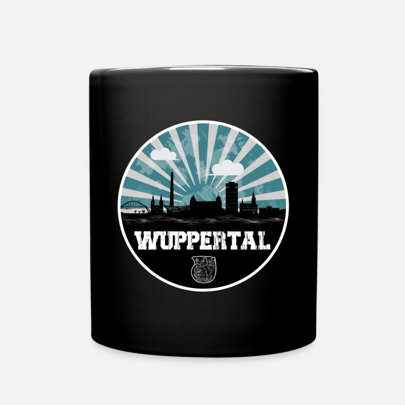 Wuppertal Blue Hour Skyline - Tasse einfarbig - Schwarz