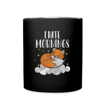 Fuchs Weisheit Jäger - Tasse einfarbig - Schwarz - Vorne