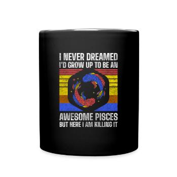 Fische Neptun Geburtsmonat Planet - Tasse einfarbig - Schwarz - Vorne