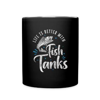 Aquarist Hobby Fish Fish Food - Full Colour Mug - black - Front