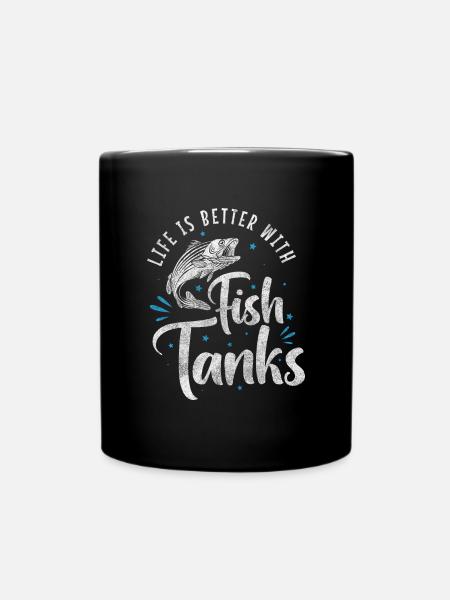 Aquarist Hobby Fisch Fischfutter - Tasse einfarbig - Schwarz