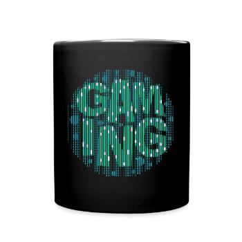 Gaming-Szene-digital - Tasse einfarbig - Schwarz - Vorne