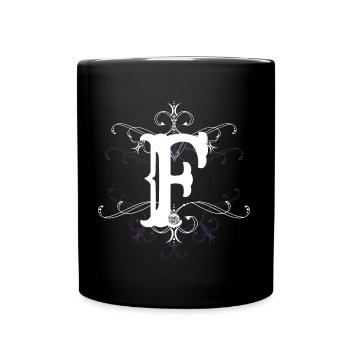 Buchstabe F Buchstabe-F - Tasse einfarbig - Schwarz - Vorne