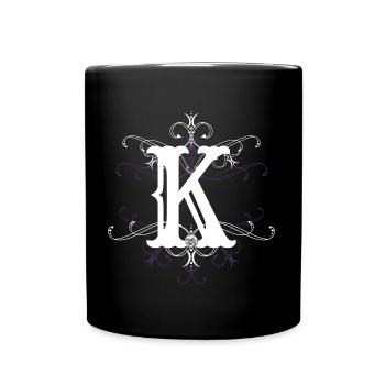Letter K letter -K - Full Colour Mug - black - Front